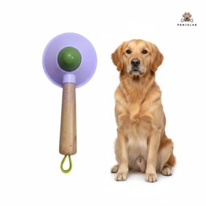 برس گربه و سگ تخلیه دار دسته چوبی کد B027